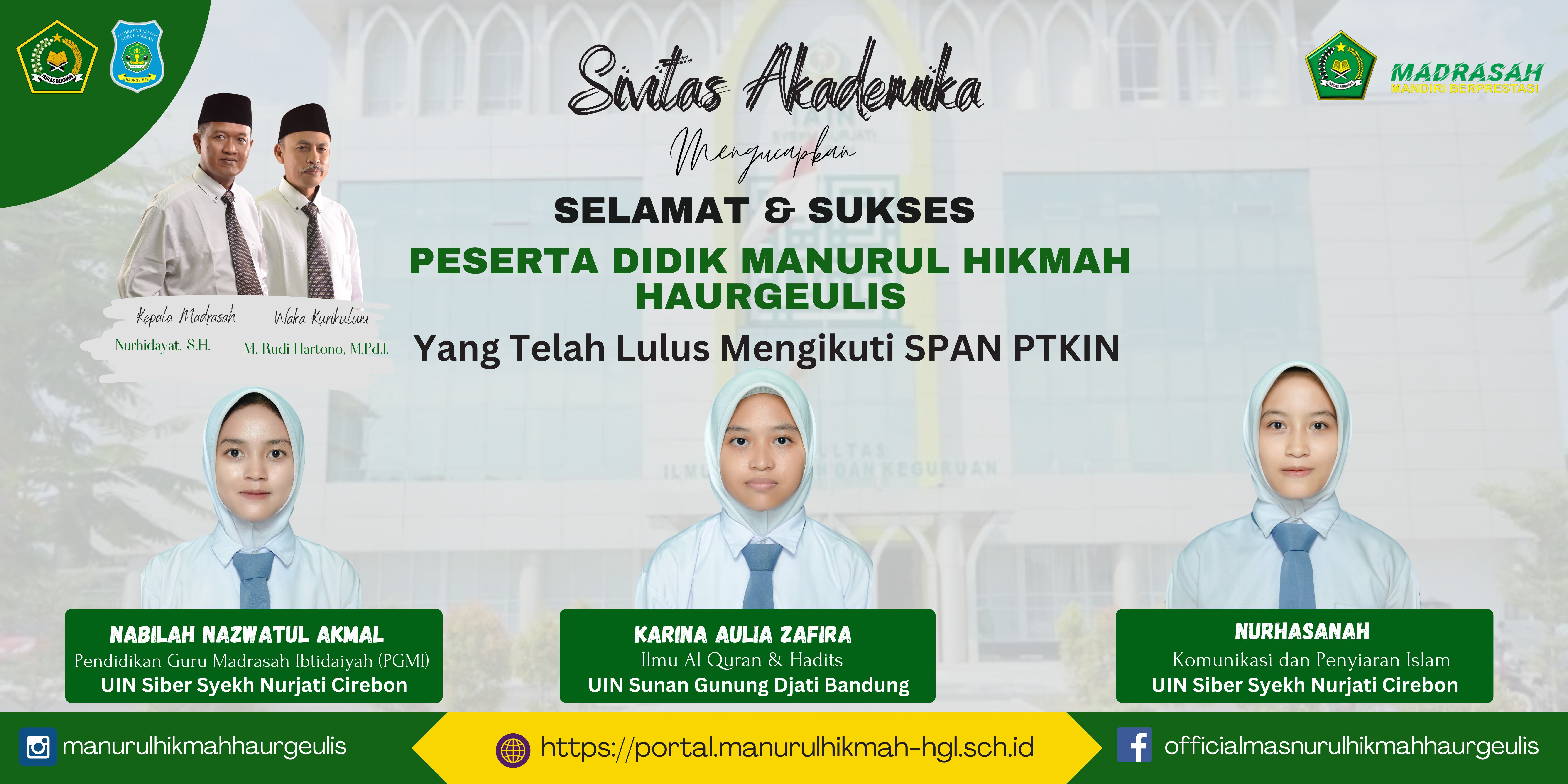 Prestasi Membanggakan: Tiga Siswa MA Nurul Hikmah Haurgeulis Sukses Lolos UIN Favorit di Tahun 2025